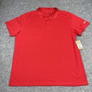 NWT Nike Dri-Fit Victory Golf Polo Mens 2XL Red Short Sleeve Shirt GM1043